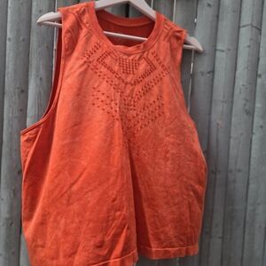 Sage Collective Rust Orange Eyelet Tank Casual Activewear Boho Top Large